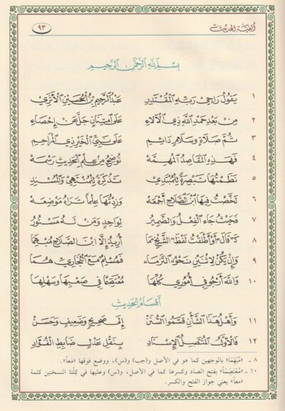 ⁦ألفية العراقي المسماة بـ التبصرة والتذكرة في علوم الحديث⁩ - الصورة ⁦2⁩